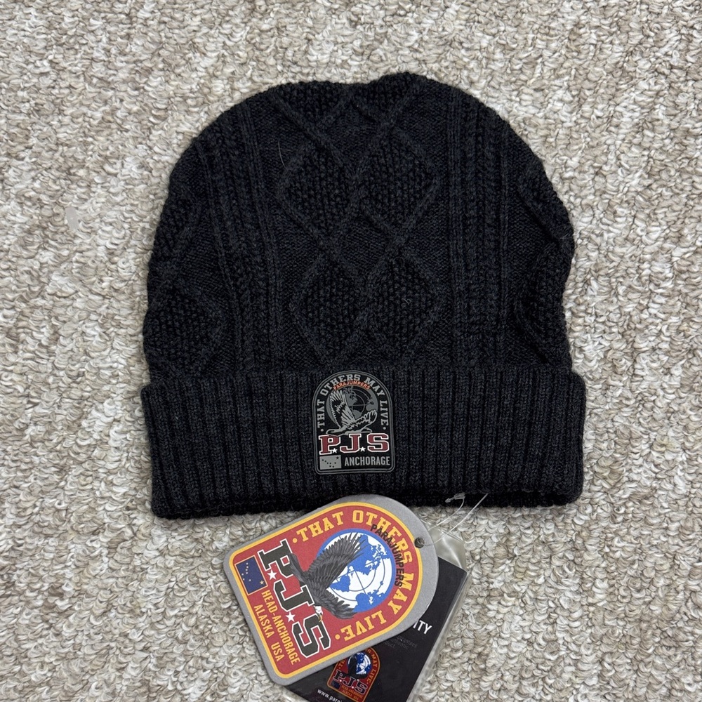 Parajumpers Black Knit Cable Beanie